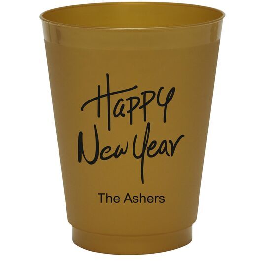 Fun Happy New Year Colored Shatterproof Cups